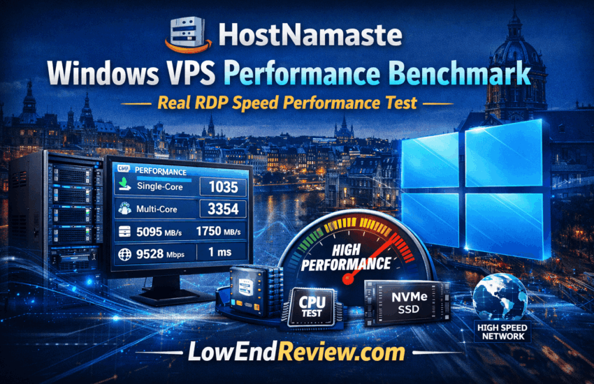 HostNamaste Windows VPS Performance Benchmark – Real RDP Speed Performance Test - LowEndReview.Com